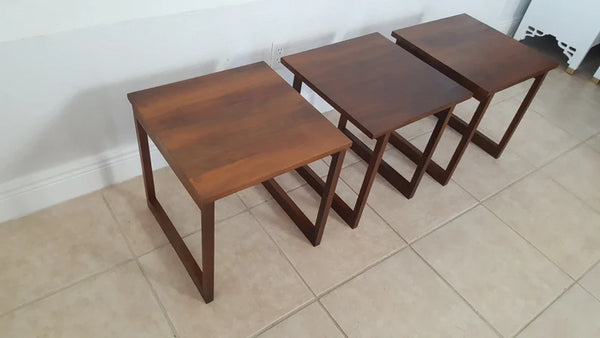 Trio of Kai Kristiansen Style Nesting Cube Tables