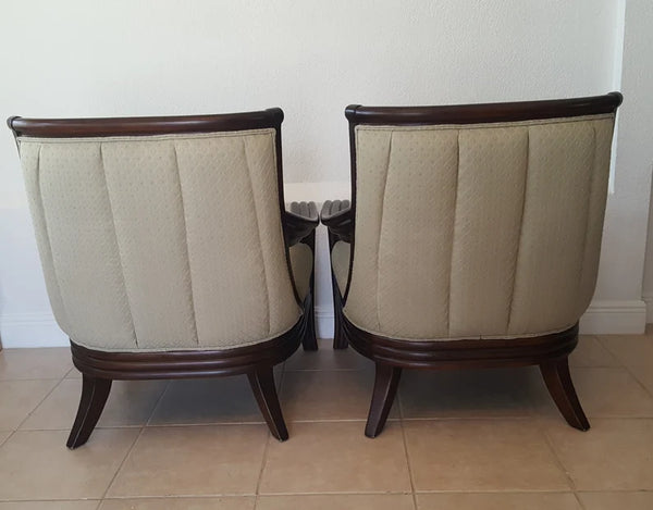 Thomasville Bentwood Arm Lounge Chairs Pair Rare EUC