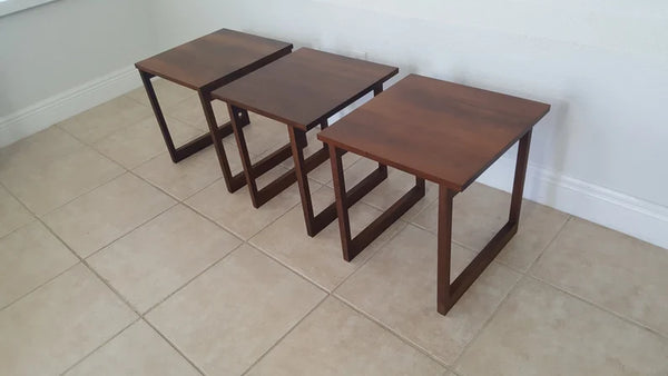 Trio of Kai Kristiansen Style Nesting Cube Tables