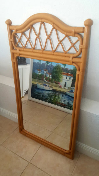 Plastic Resin Bamboo Imitation Dresser wall mirror