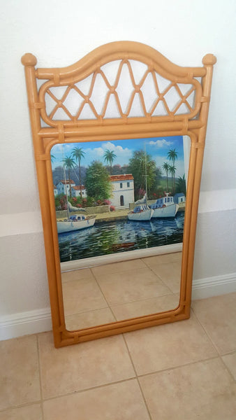 Plastic Resin Bamboo Imitation Dresser wall mirror