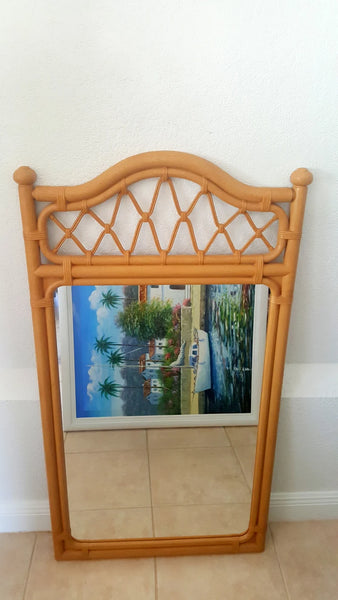 Plastic Resin Bamboo Imitation Dresser wall mirror