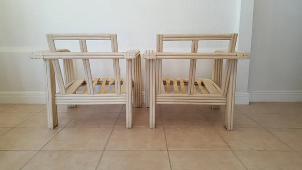 Ficks Reed Bamboo Lounge Chairs a Pair