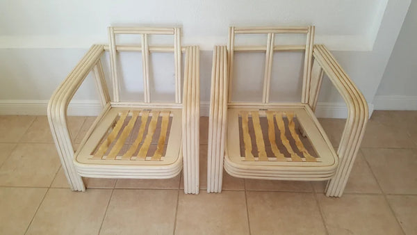 Ficks Reed Bamboo Lounge Chairs a Pair