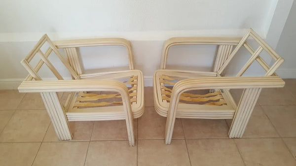 Ficks Reed Bamboo Lounge Chairs a Pair