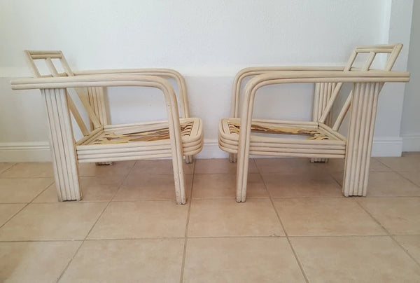 Ficks Reed Bamboo Lounge Chairs a Pair