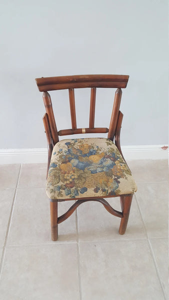 Vintage Ficks Reed Style French Country Bamboo Accent Chair