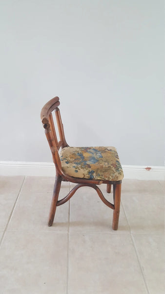 Vintage Ficks Reed Style French Country Bamboo Accent Chair