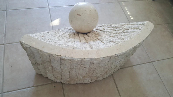 Vintage Postmodern Tessellated Stone Geometric Coffee Table