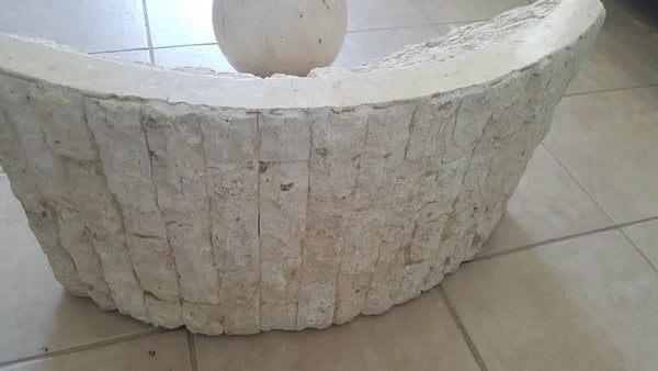 Vintage Postmodern Tessellated Stone Geometric Coffee Table