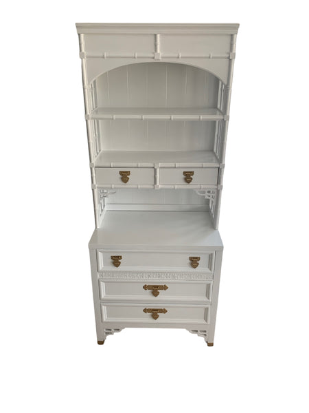 Shangri La by Dixie 3-Drawer Small Dresser With Hutch White and gold